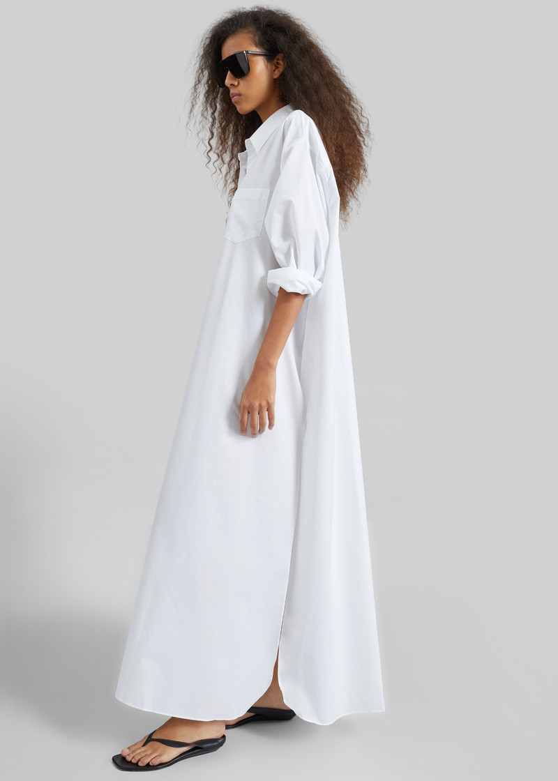 Avery Shirt Dress - White 3