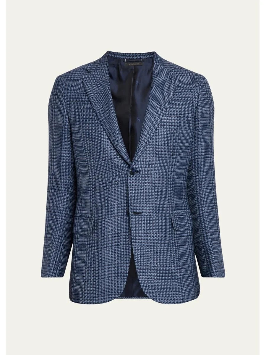 Men's Wool Houndstooth Plaid Sport Coat - 1