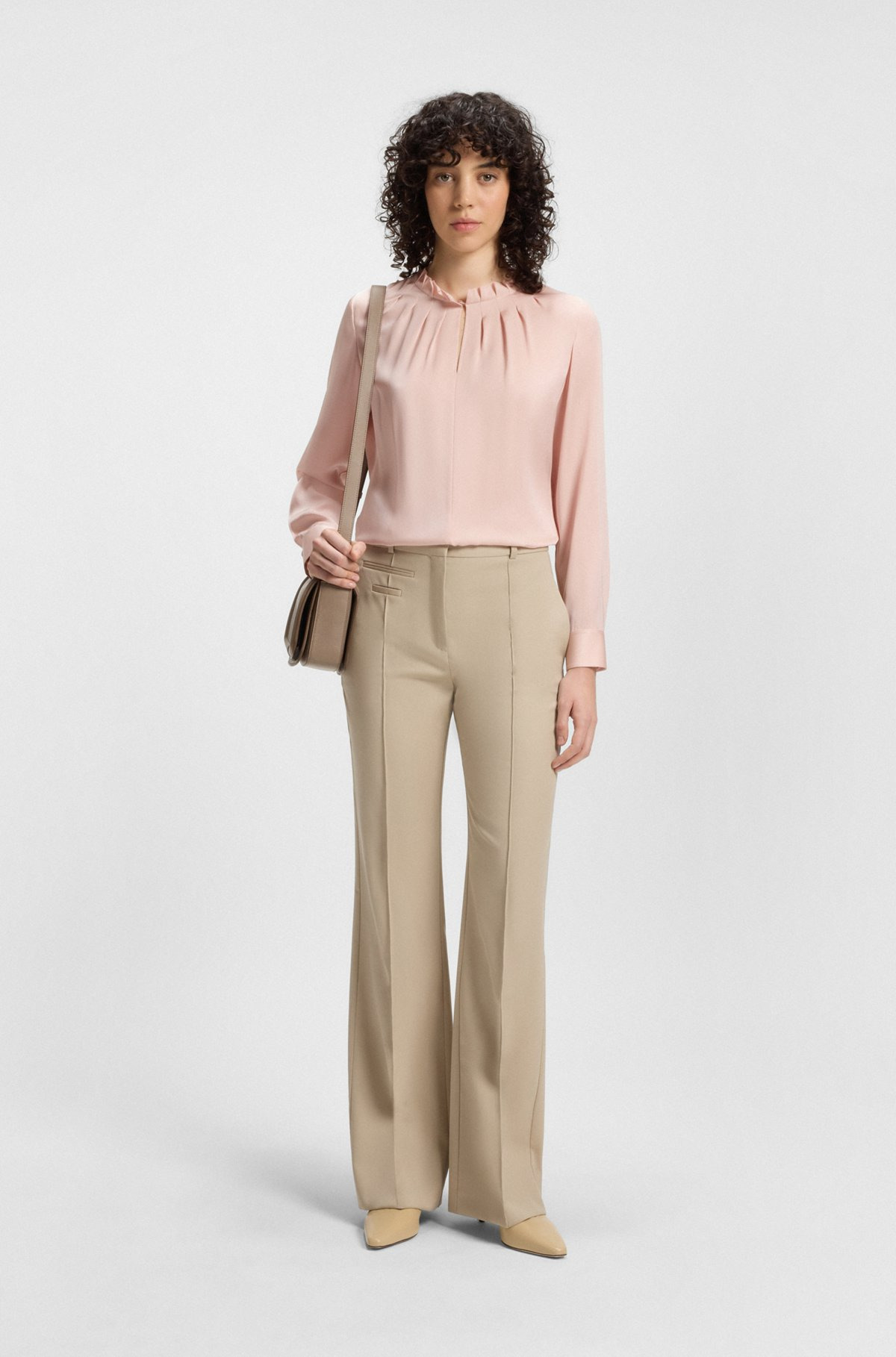 REGULAR-FIT BLOUSE IN STRETCH SILK - 3