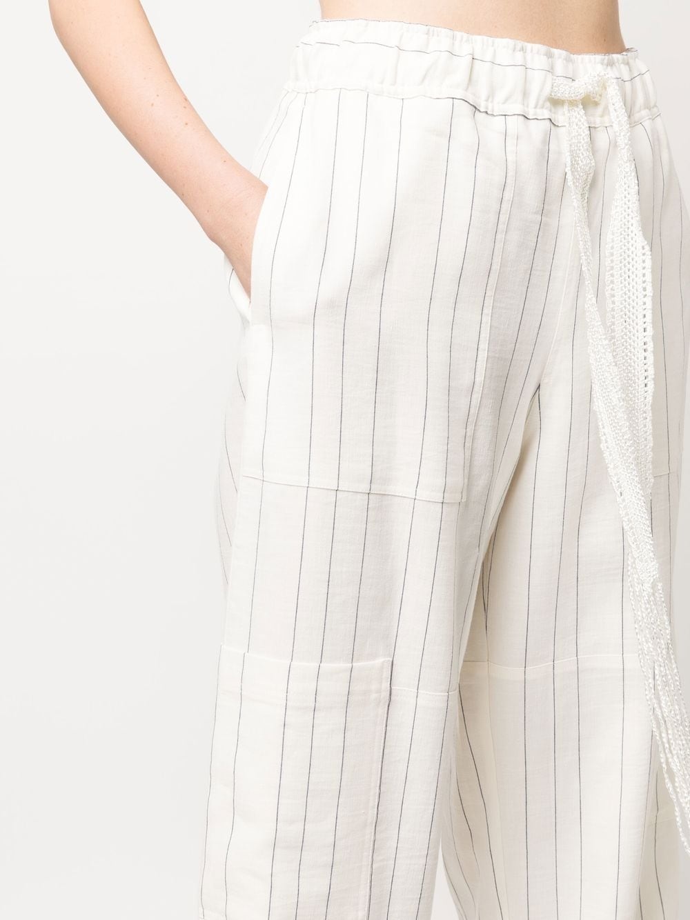 wide-leg striped trousers - 5