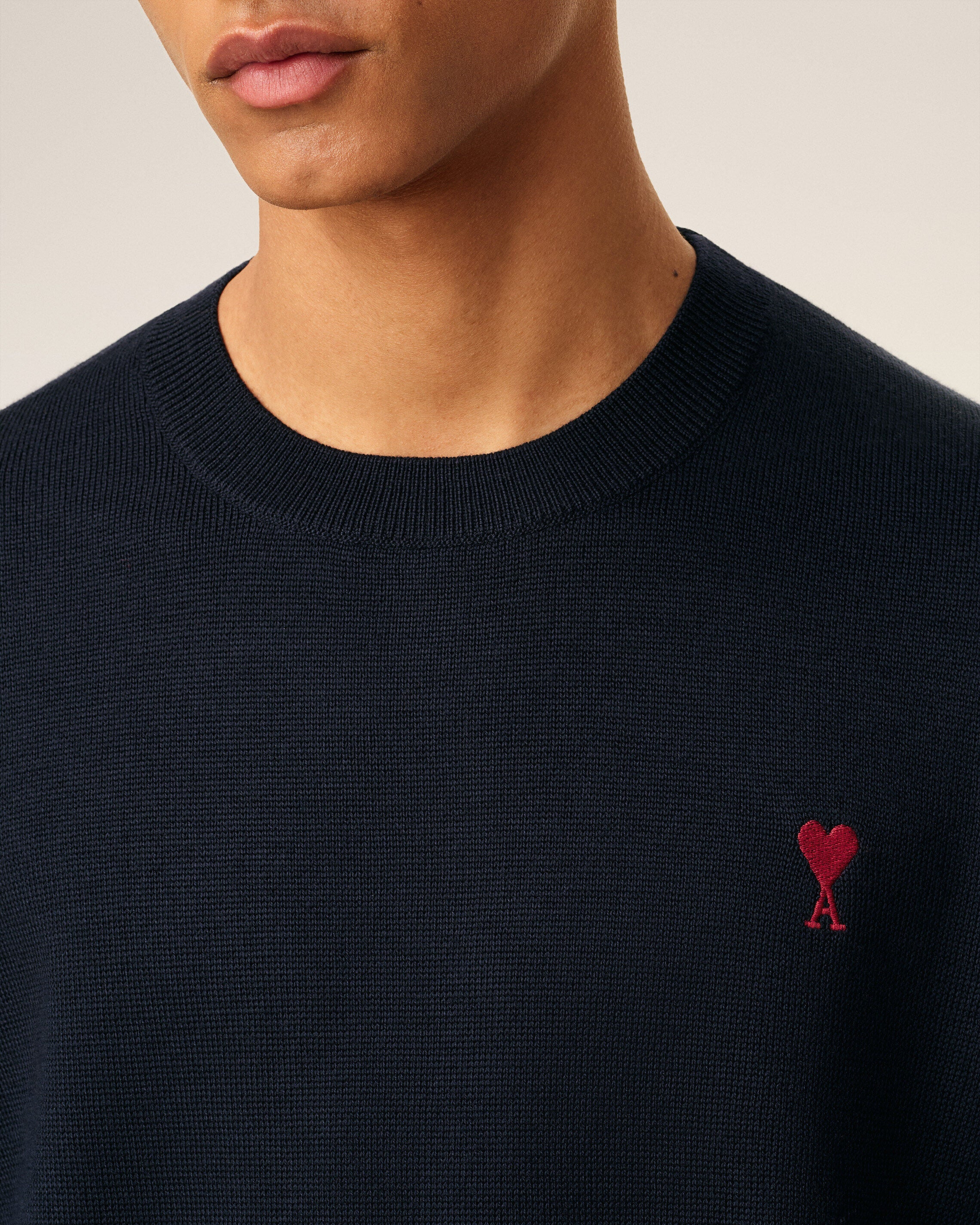 BLUE WOOL AMI DE COEUR CREWNECK SWEATER - 4