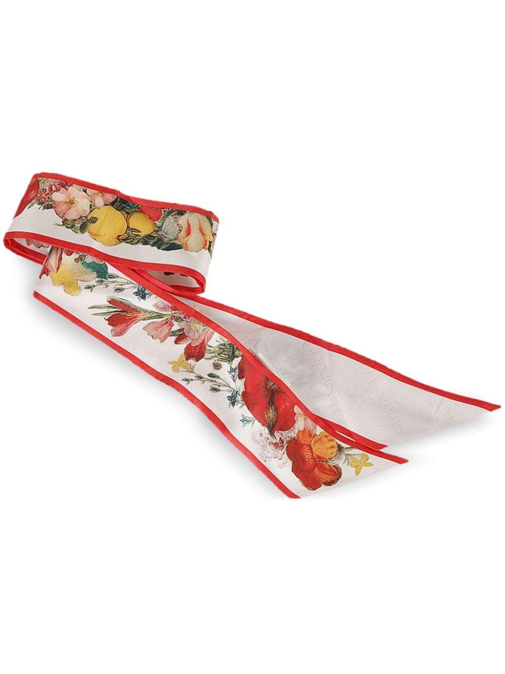 floral-jacquard silk scarf - 1