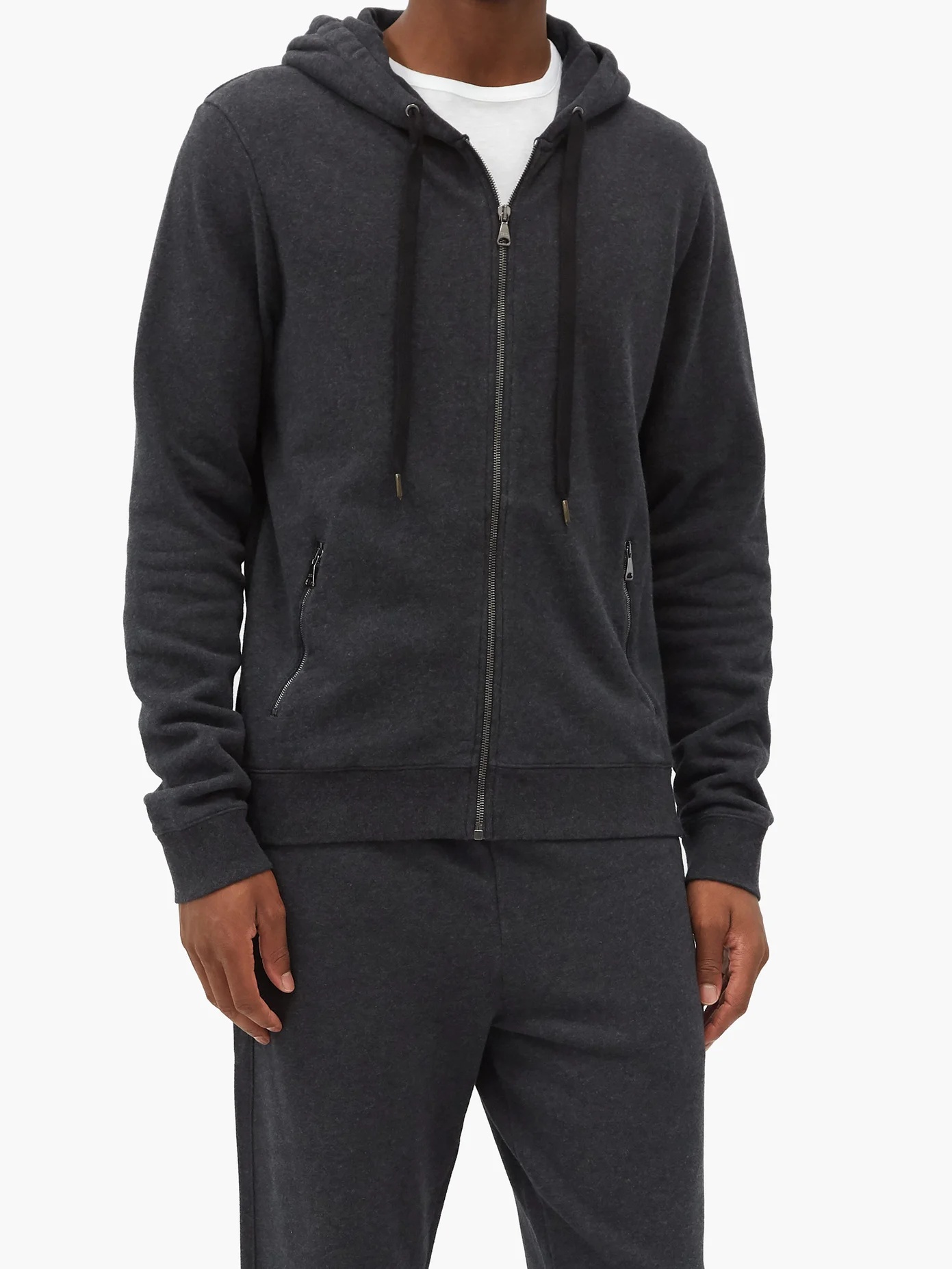 Devon zipped cotton-jersey hooded sweatshirt - 2