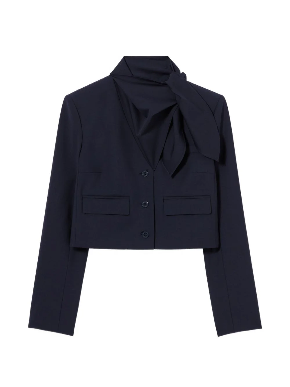 wool blend box jacket - 1