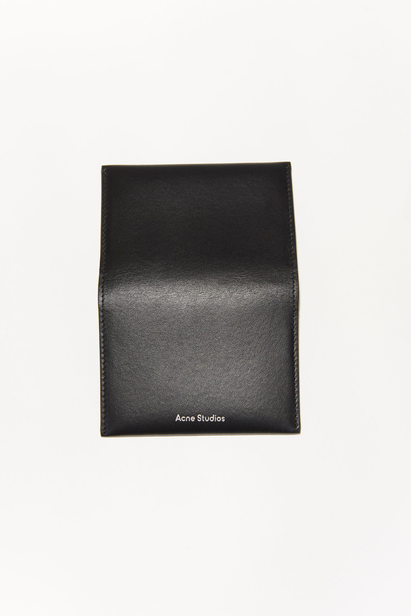 Folded leather wallet - Black 4