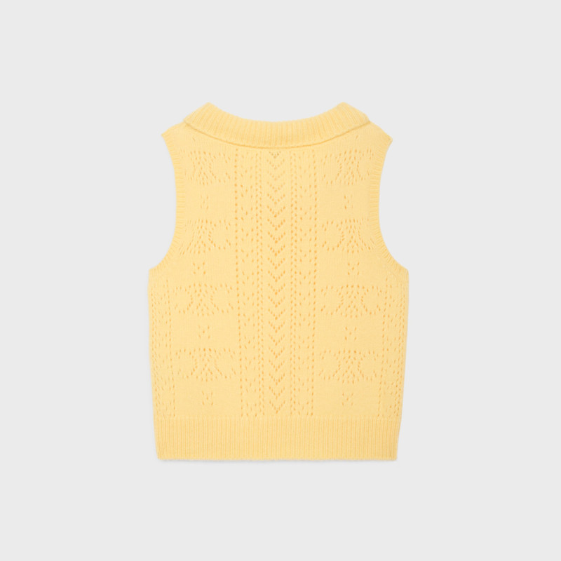 CELINE cowl neck sweater in pointelle cashmere outlook