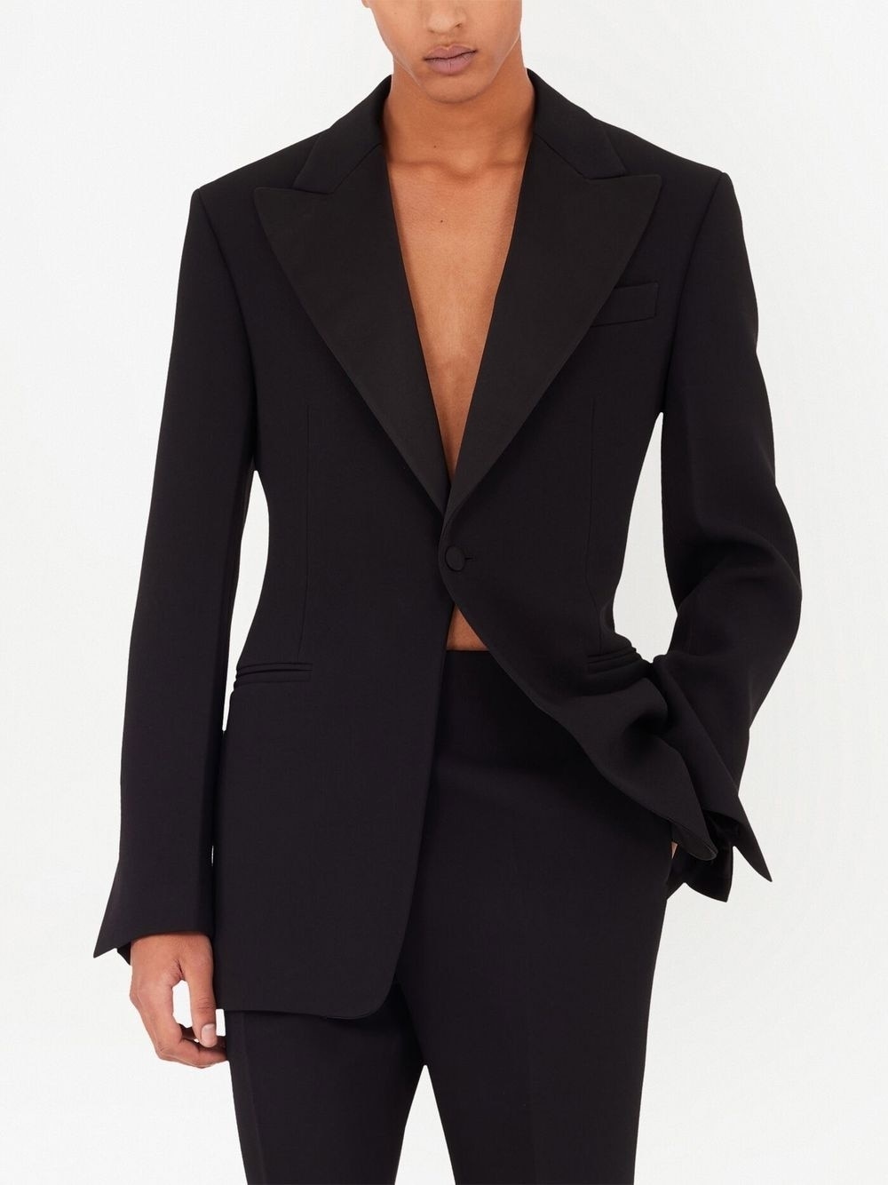 single-breasted tuxedo blazer - 3
