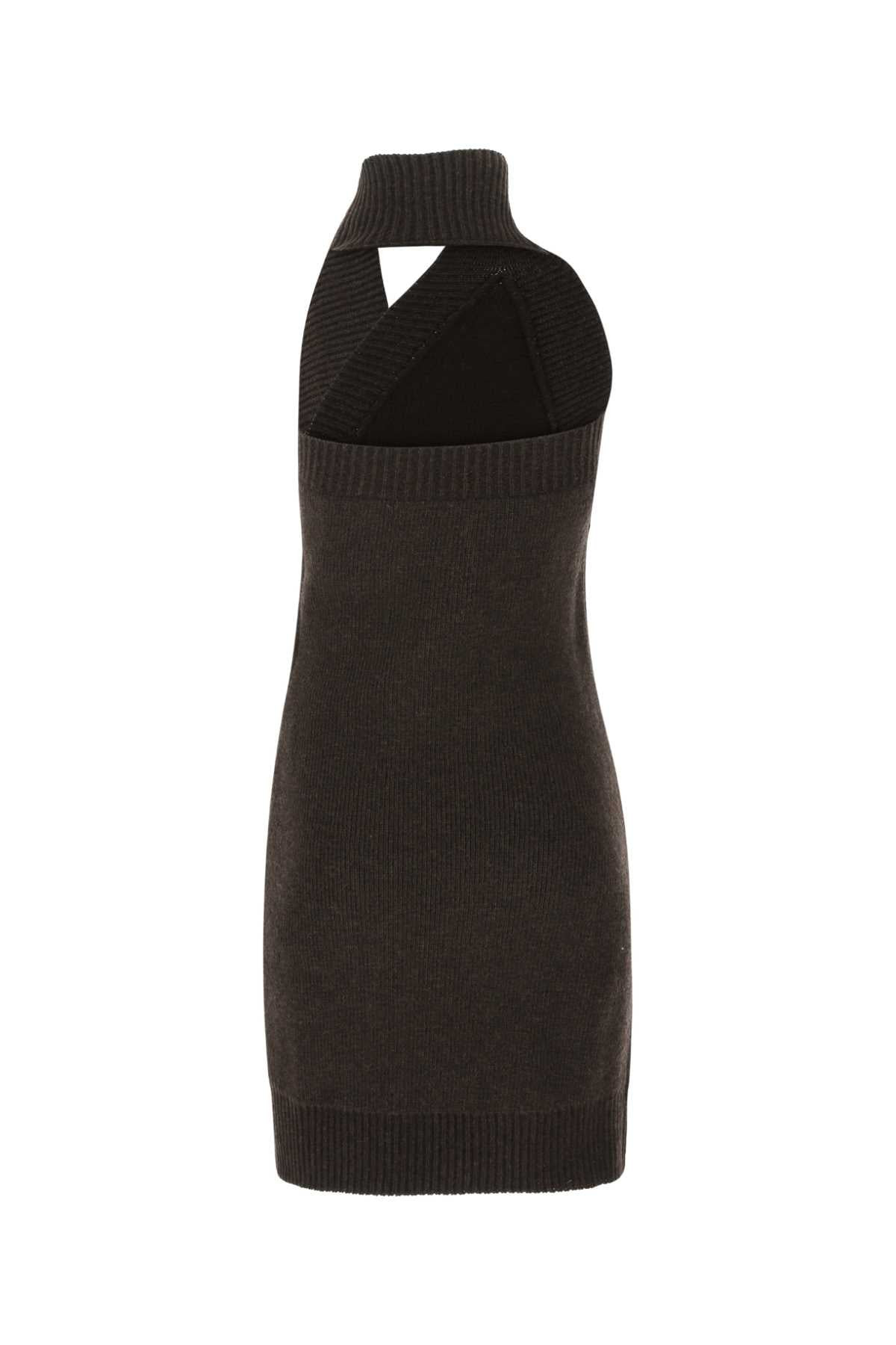 Bottega Veneta Women Dark Brown Wool Mini Dress - 2