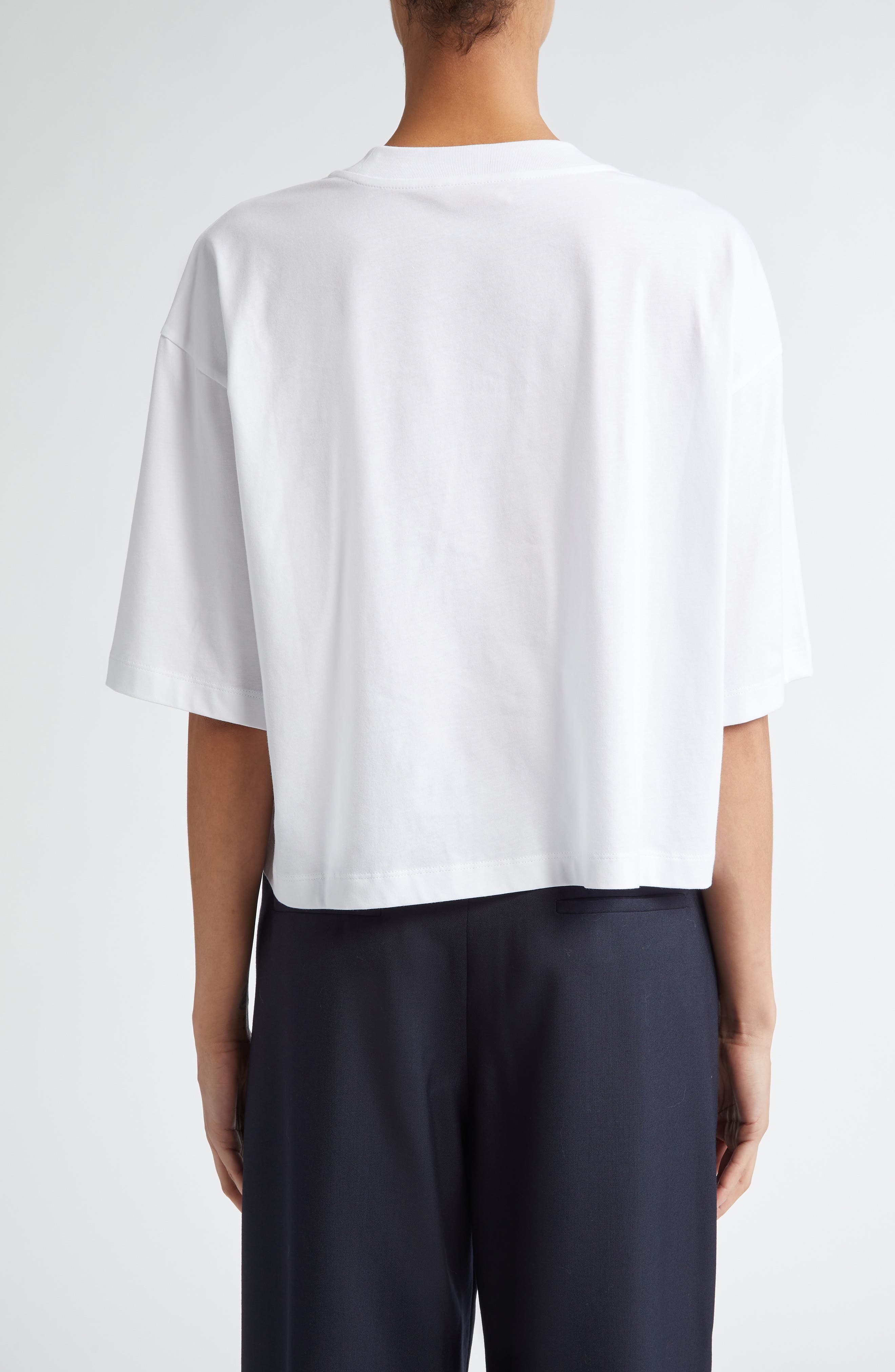 Marni Logo Crop Organic Cotton Graphic T-Shirt in Lily White at Nordstrom - 2