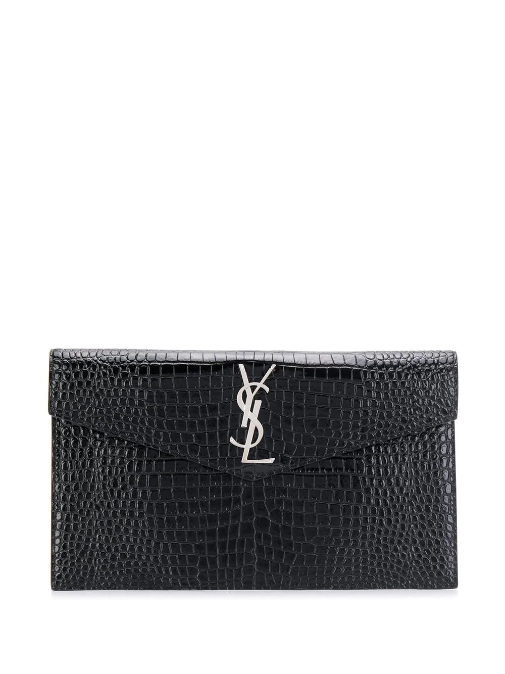 Uptown crocodile-effect clutch - 1