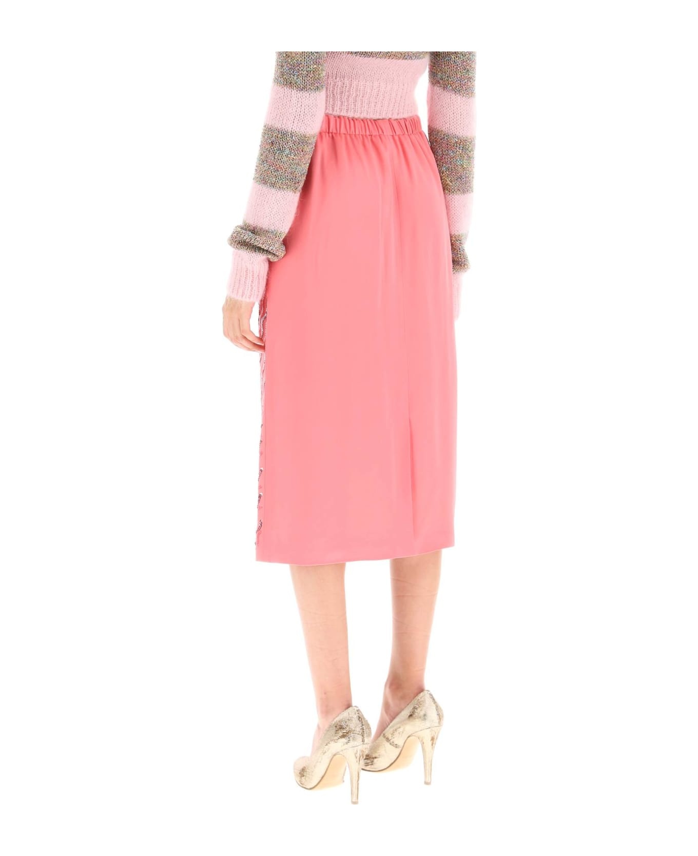 Sequined Satin Midi Skirt - 3