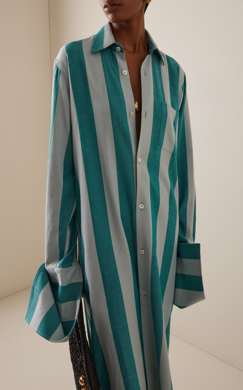 MARRAKSHI LIFE Exclusive Riviera Striped Cotton Maxi Dress blue outlook