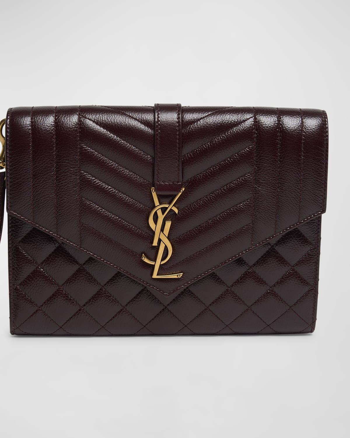 YSL Envelope Flap Pouch in Quilted Leather - 5