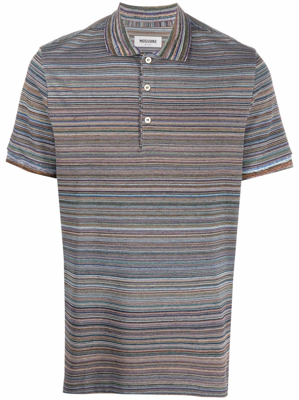 abstract-stripe polo shirt - 1