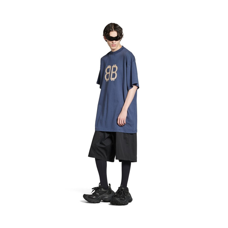 BALENCIAGA Crypto T-shirt Oversized in Blue outlook