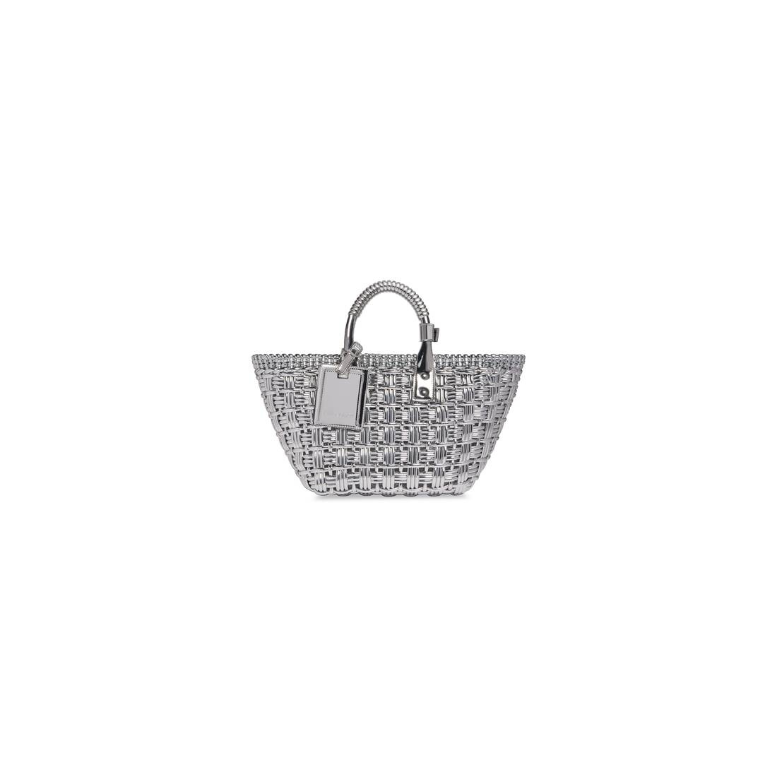 Women's Bistro Xs Basket With Strap In Mirror Fabric in Silver - 1