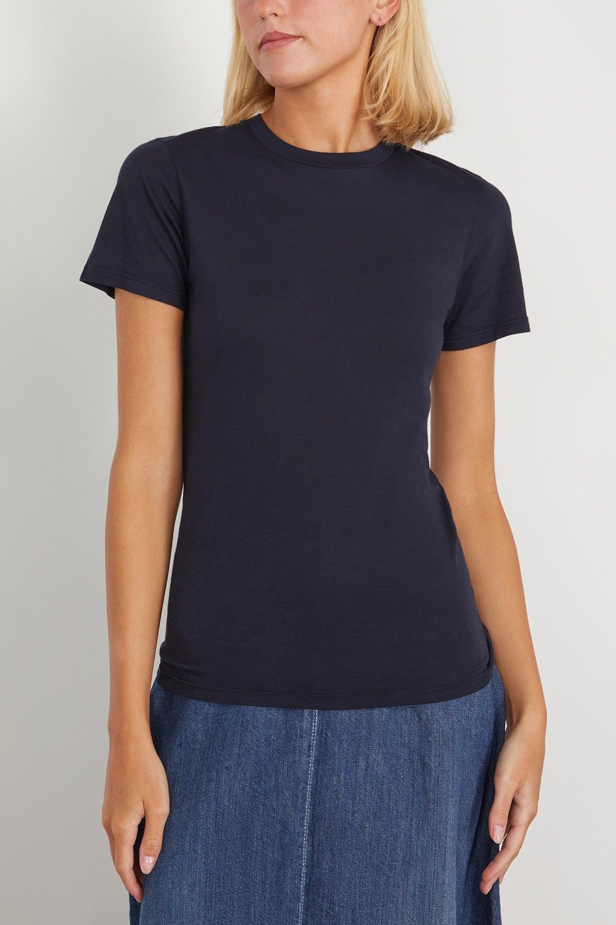 Mariela Crewneck Tee in Dark Navy - 3