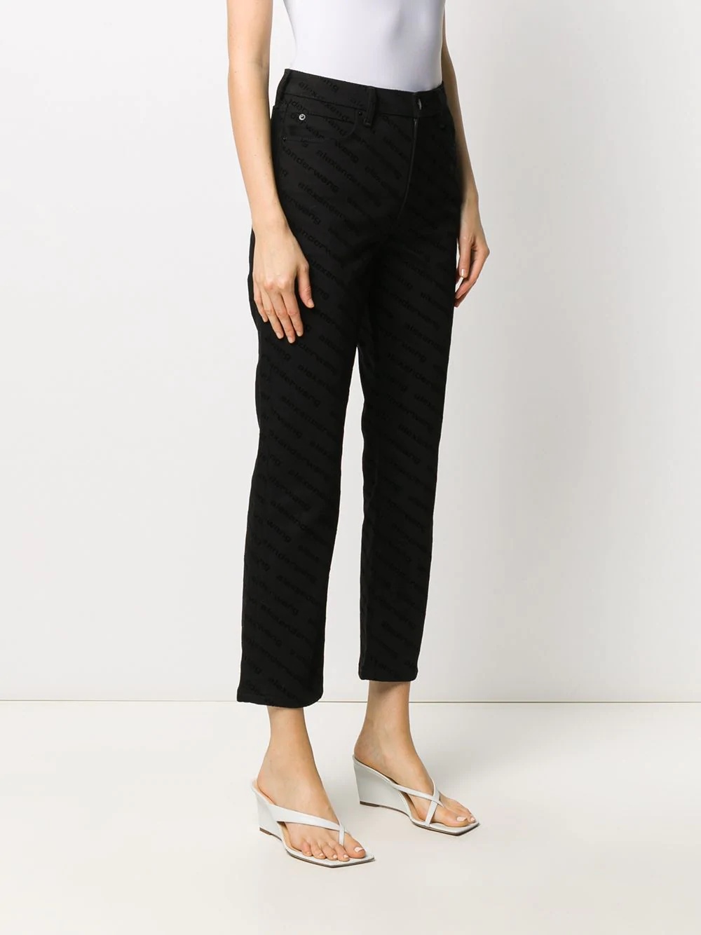 cropped logo-print trousers - 3