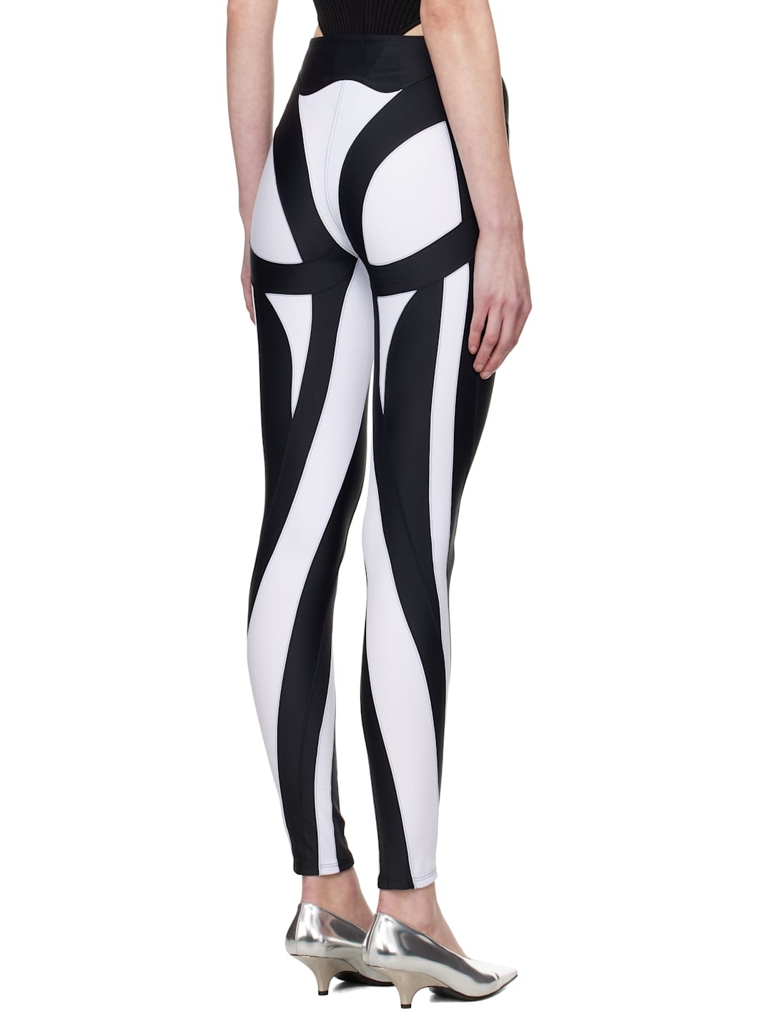 Black & White Eco Sport Lycra Leggings - 3