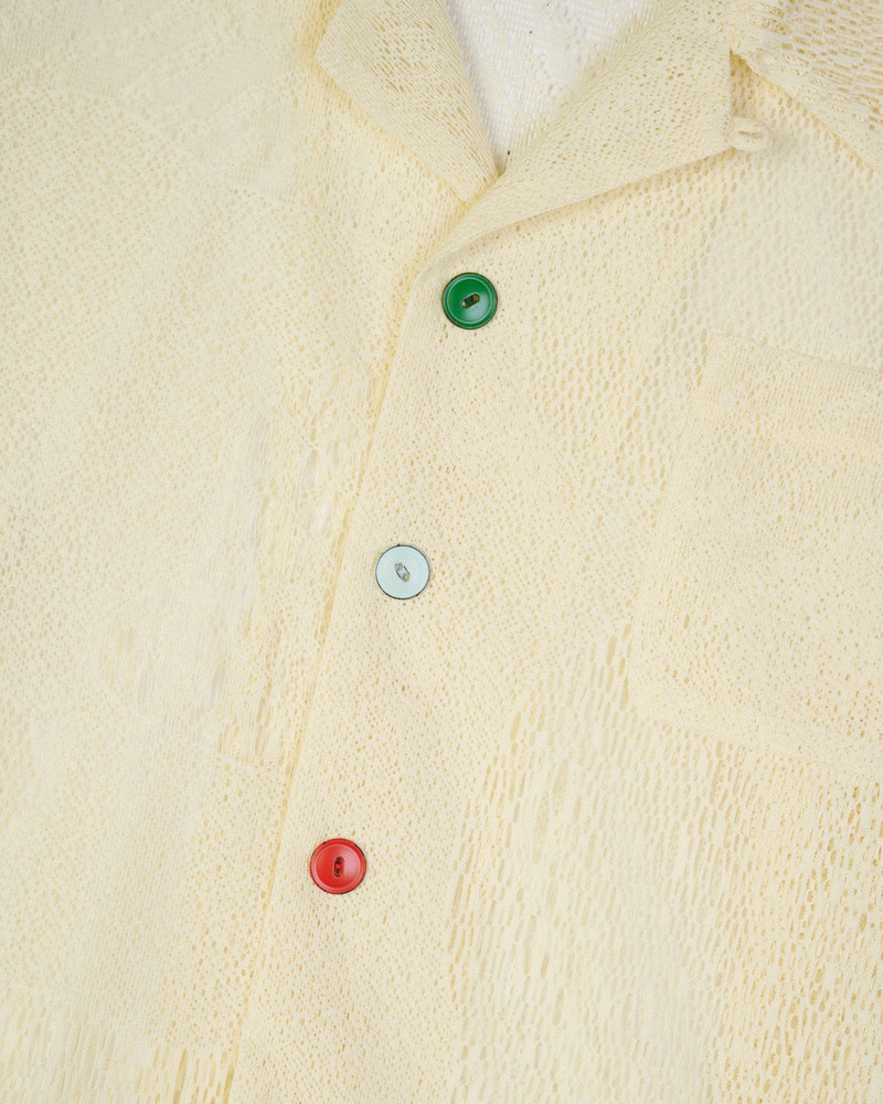 Engineered Mesh Short Sleeve Button Up - Natural 3