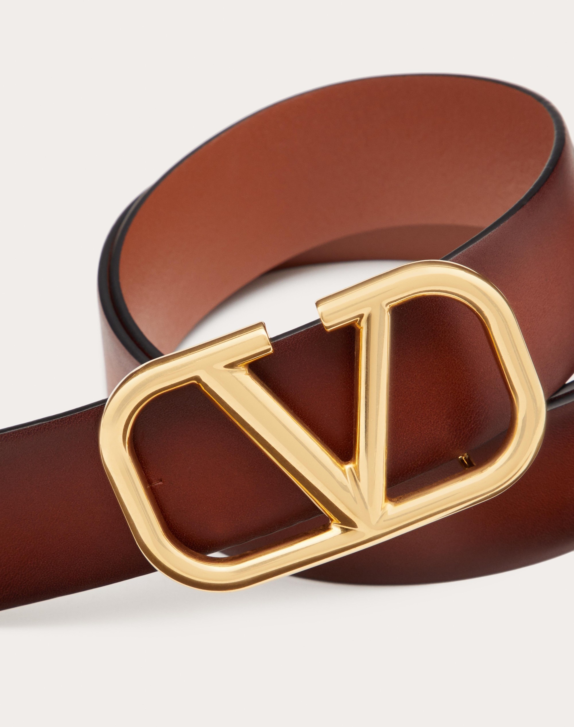 VLOGO SIGNATURE BUFFERED LEATHER BELT - 2