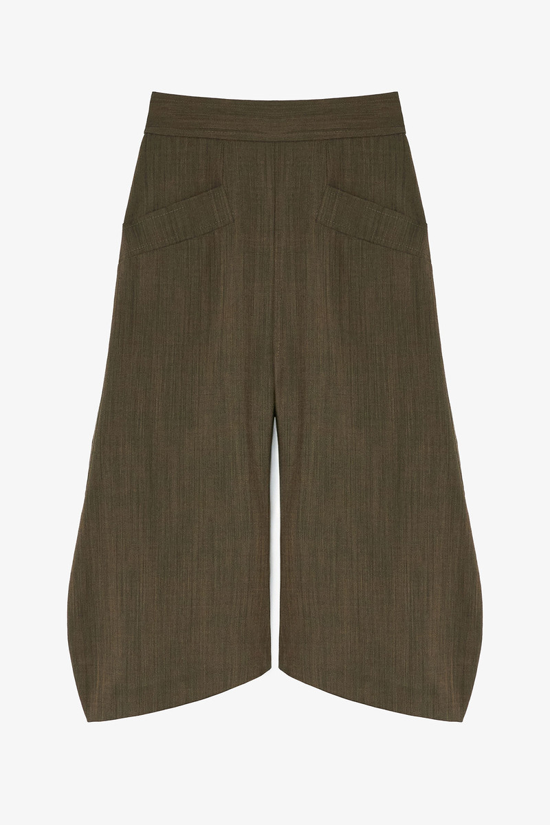 CAPRI PANTS IN BROWN WOOL MELANGE 1
