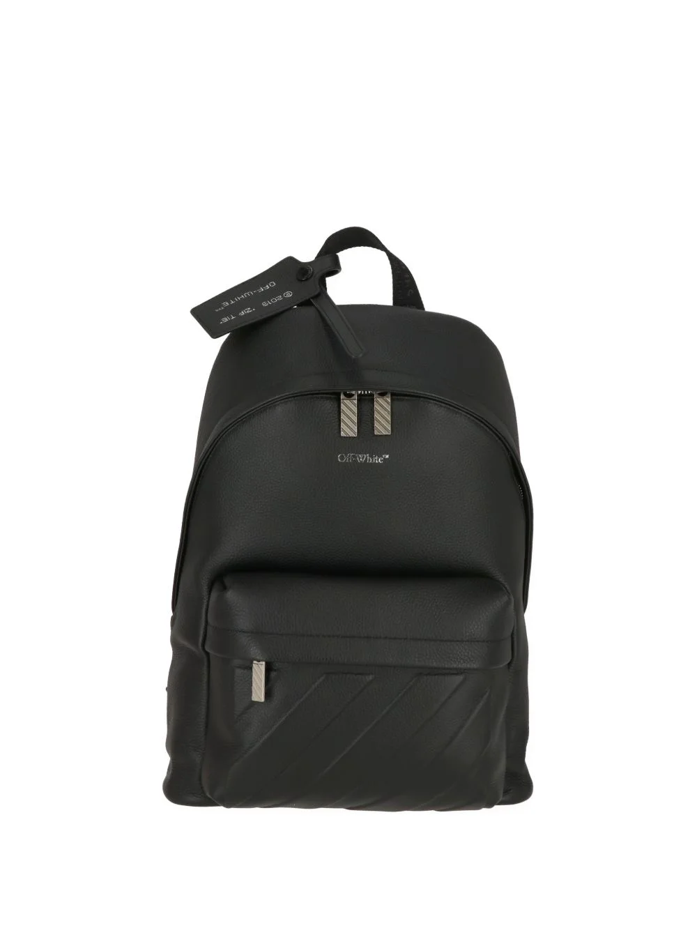 Industrial-strap pebbled-leather backpack - 1