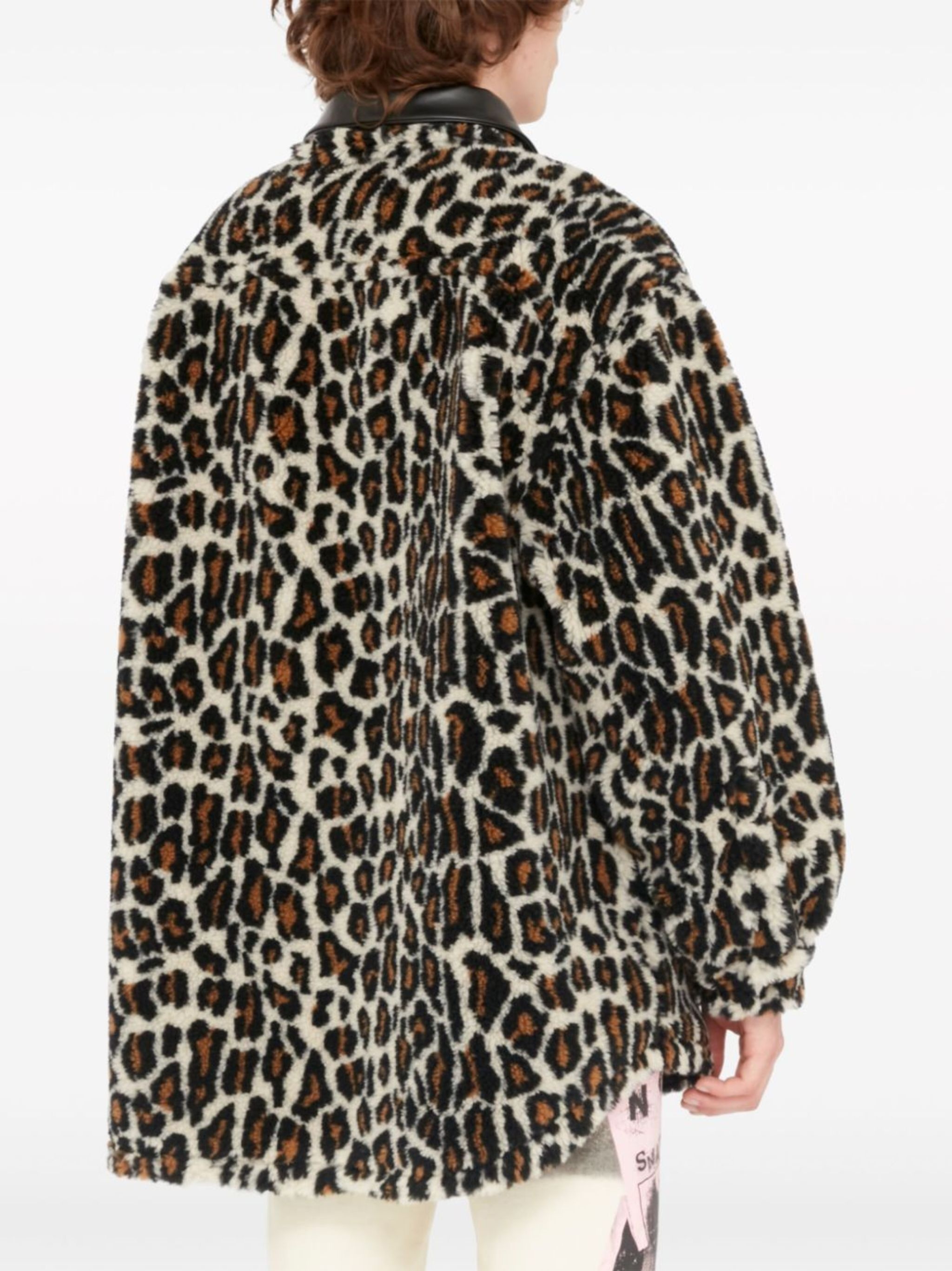 leopard-print faux-fur shirt - 4