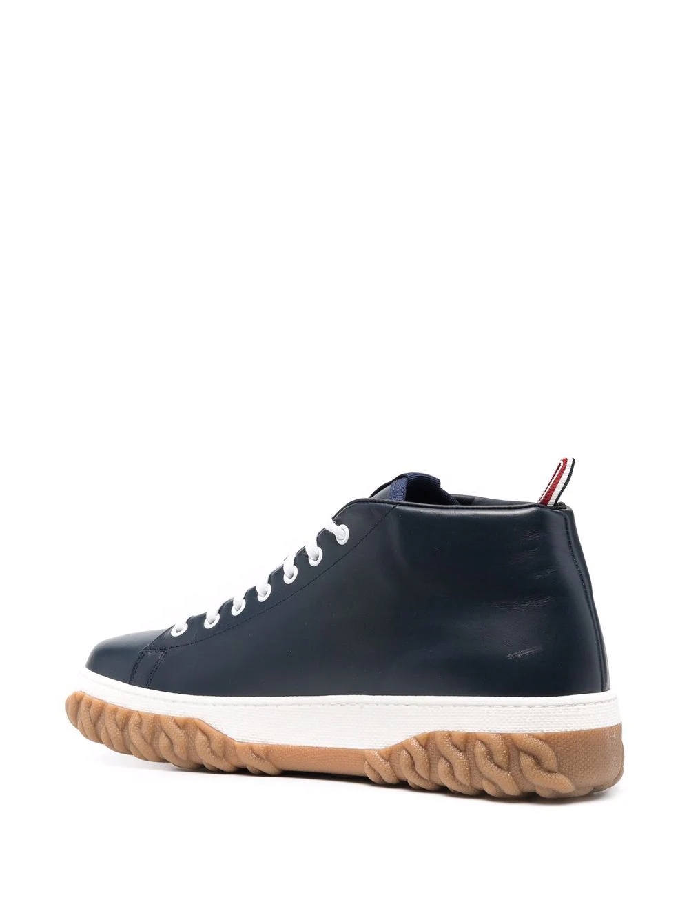 mid-top leather court sneakers - 3