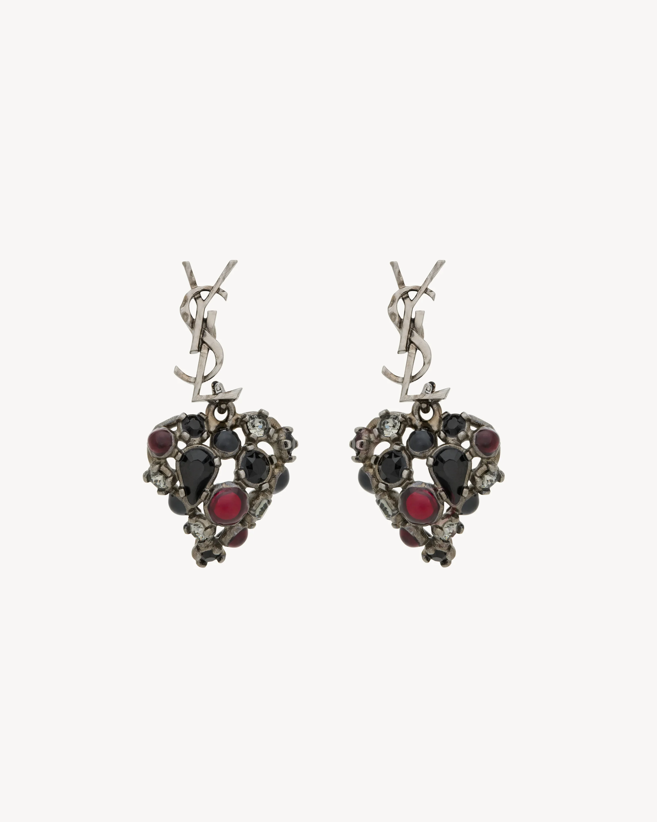 CASSANDRE CRYSTAL HEART EARRINGS - 1