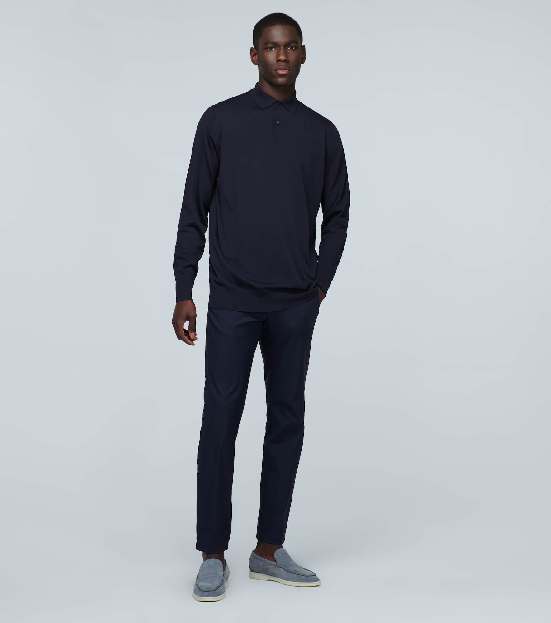 Ml long-sleeved wool polo shirt - 2