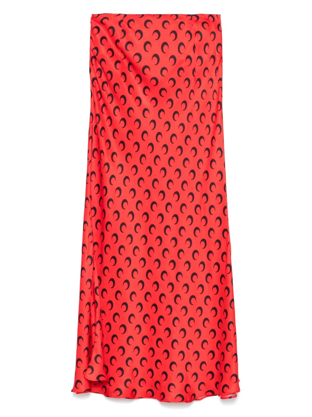 crescent moon-print satin midi skirt - 2