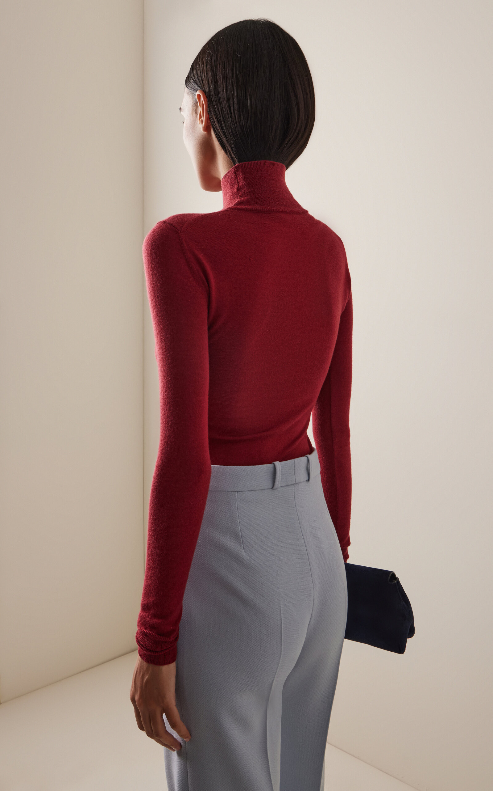 Turtleneck Wool-Silk Sweater red - 4