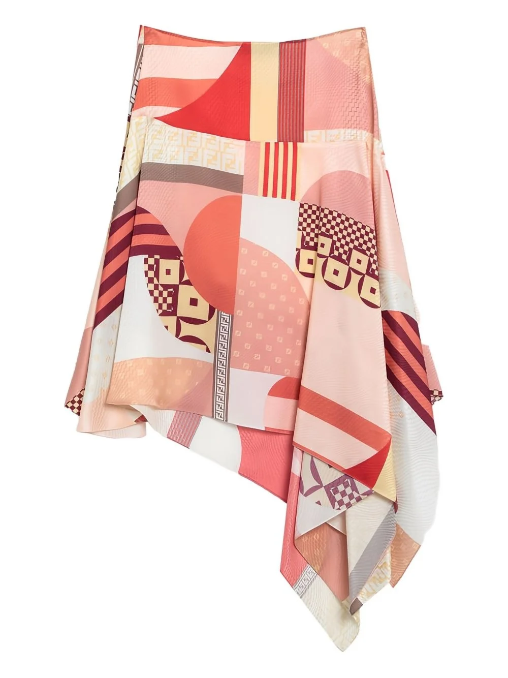 asymmetric graphic-print skirt - 1