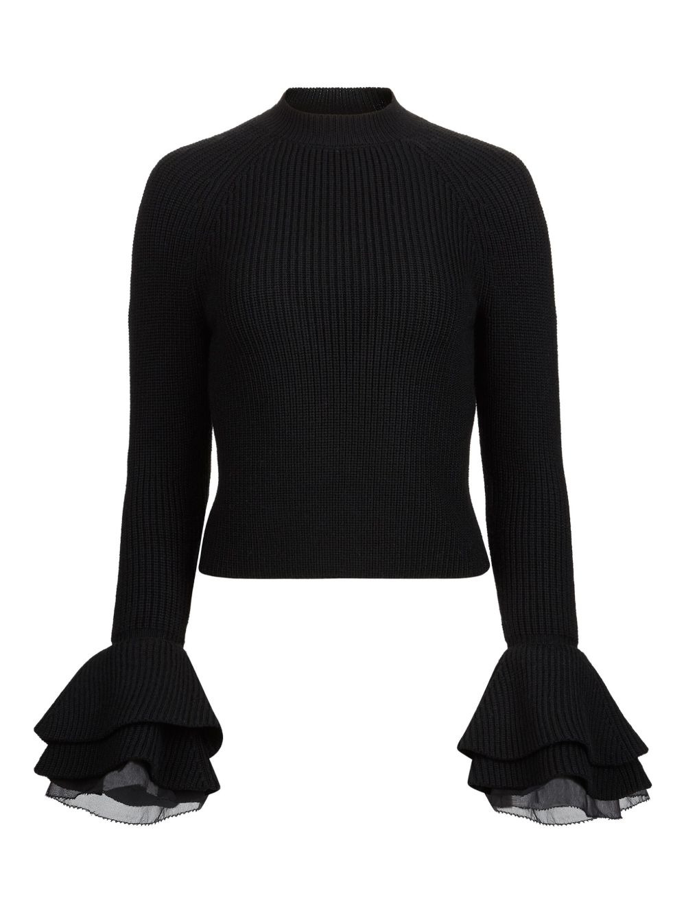 ruffled-cuff wool top - 1