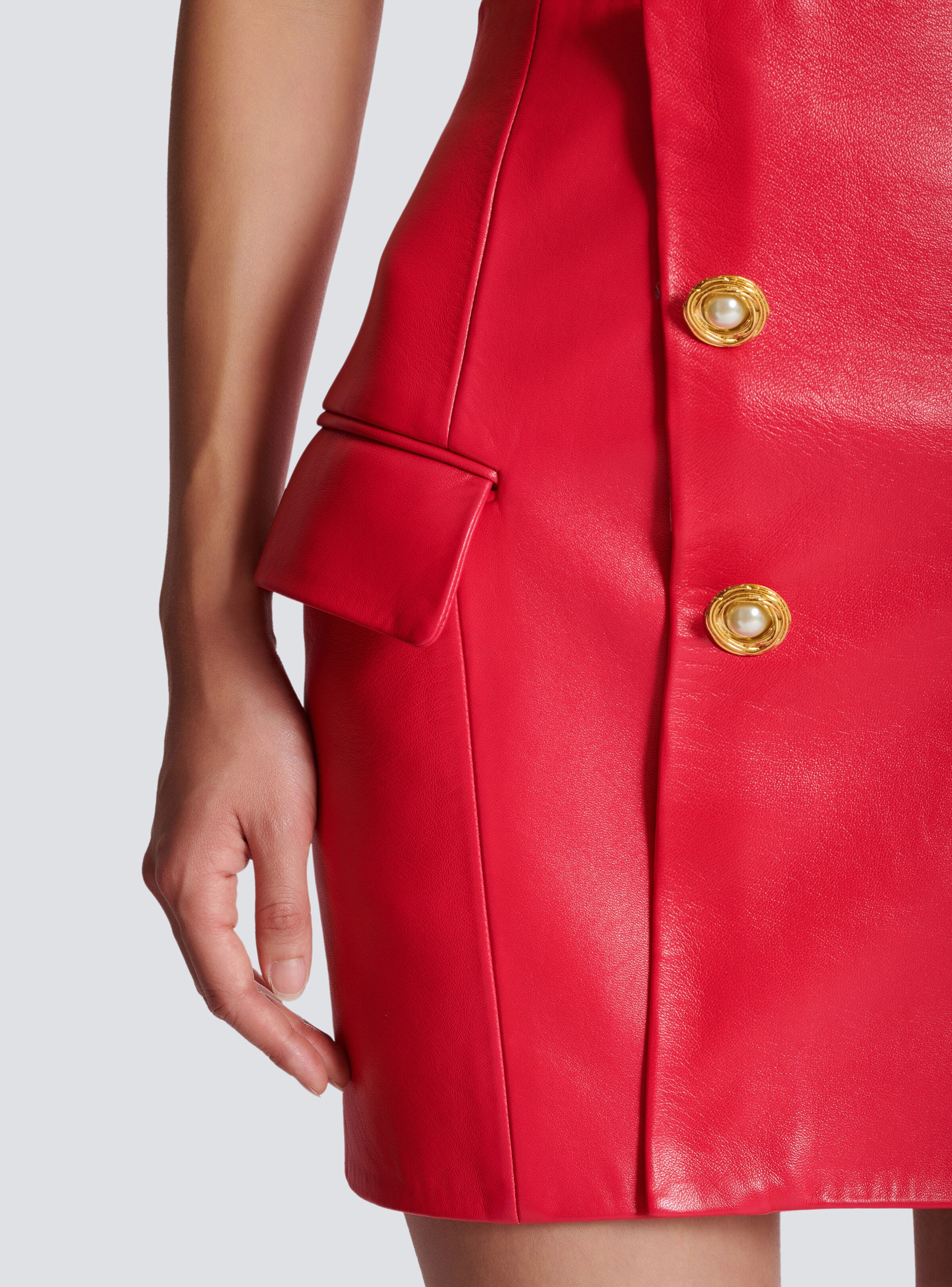 Short lambskin skirt - 7