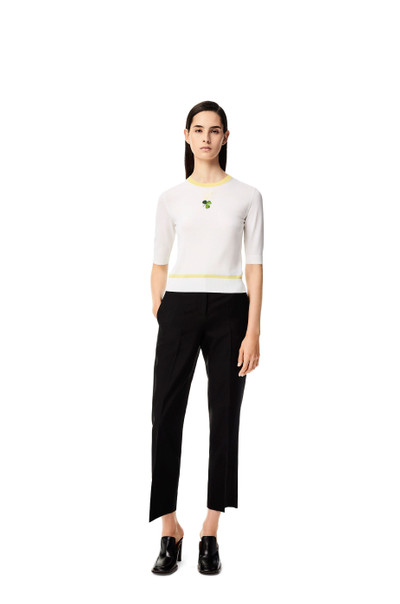 Loewe Shamrock embroidered cropped sweater in wool outlook