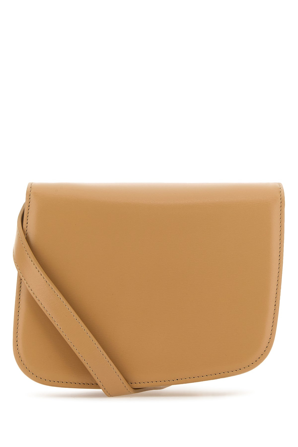 Beige leather small Fiamma crossbody bag - 3