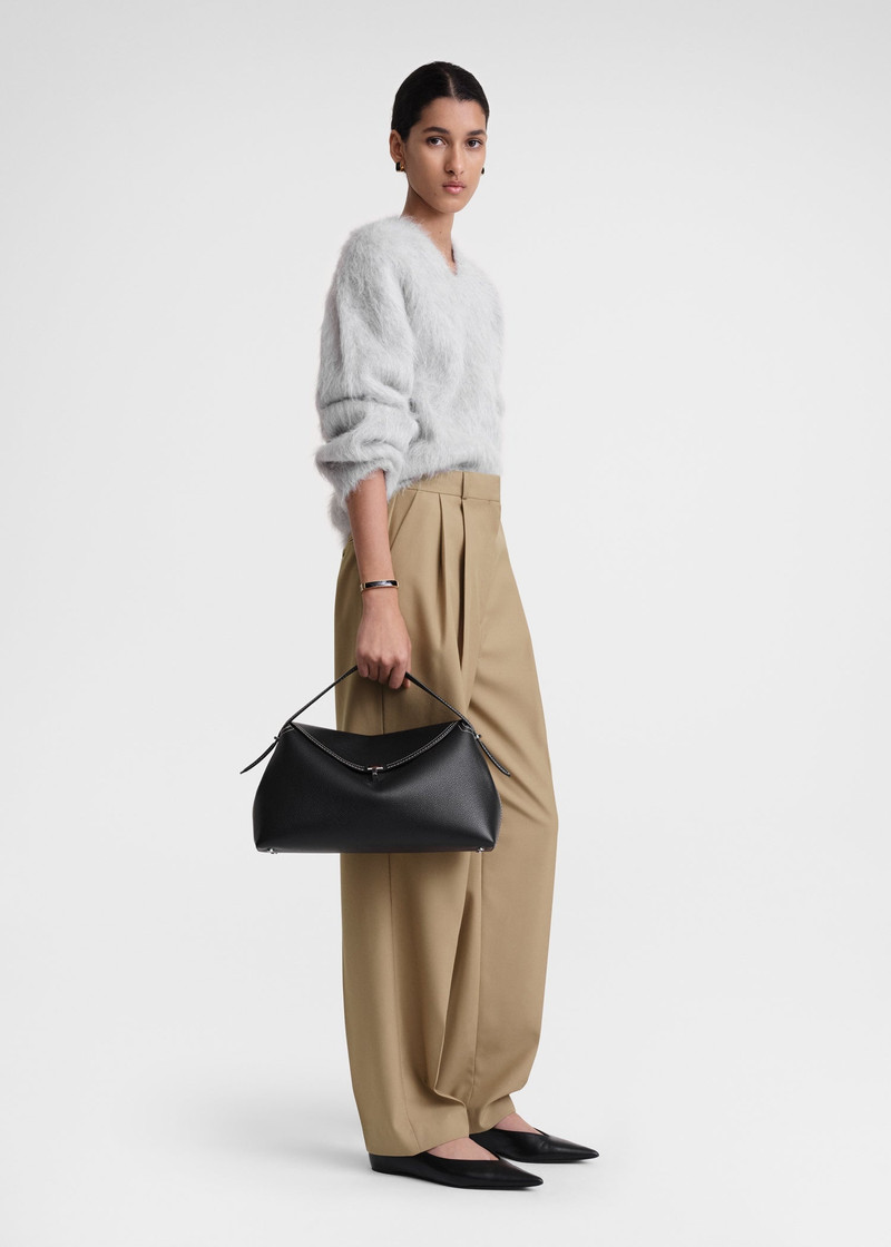 Totême T-Lock top handle black grain outlook