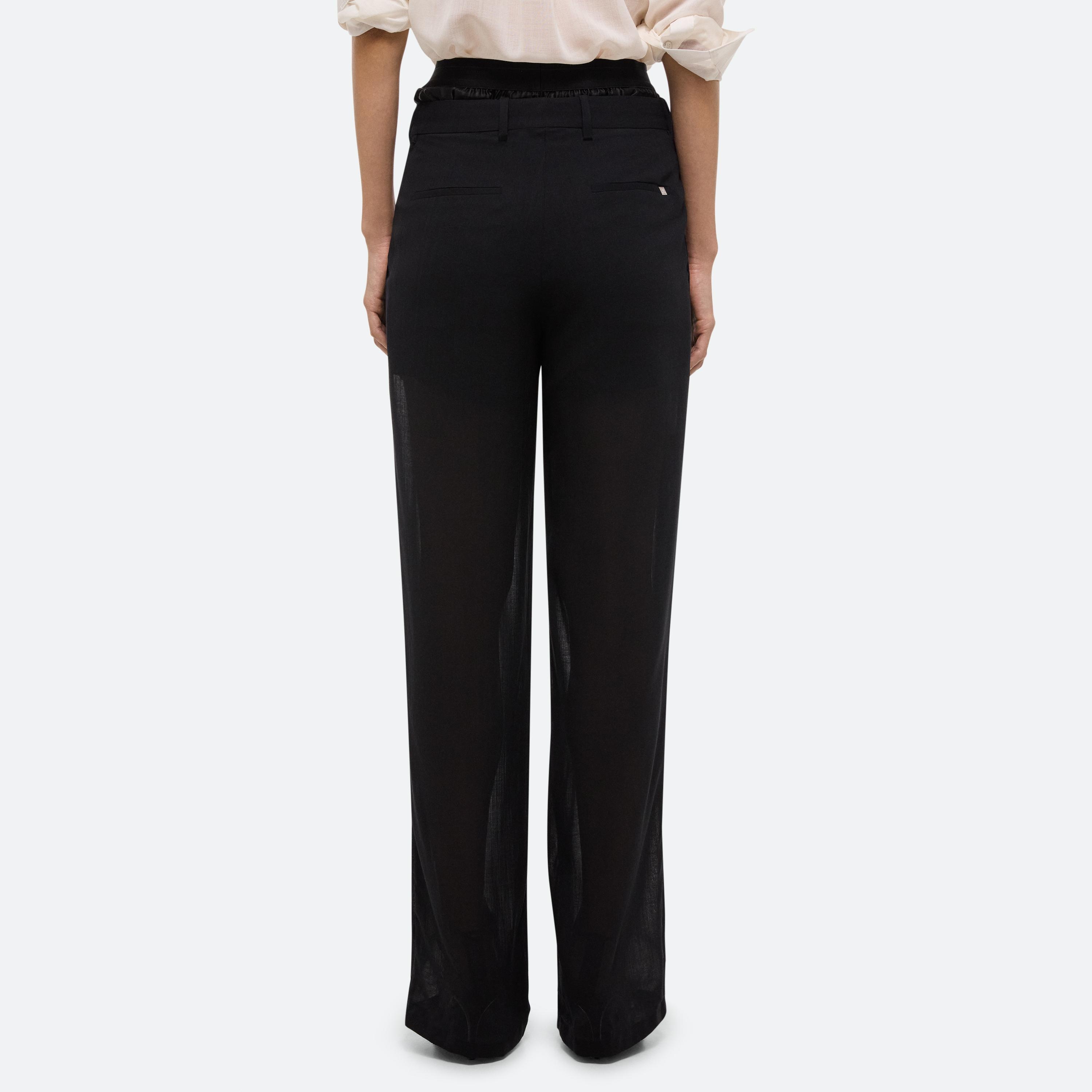 SHEER DOUBLE-PLEATED PANTS - 6