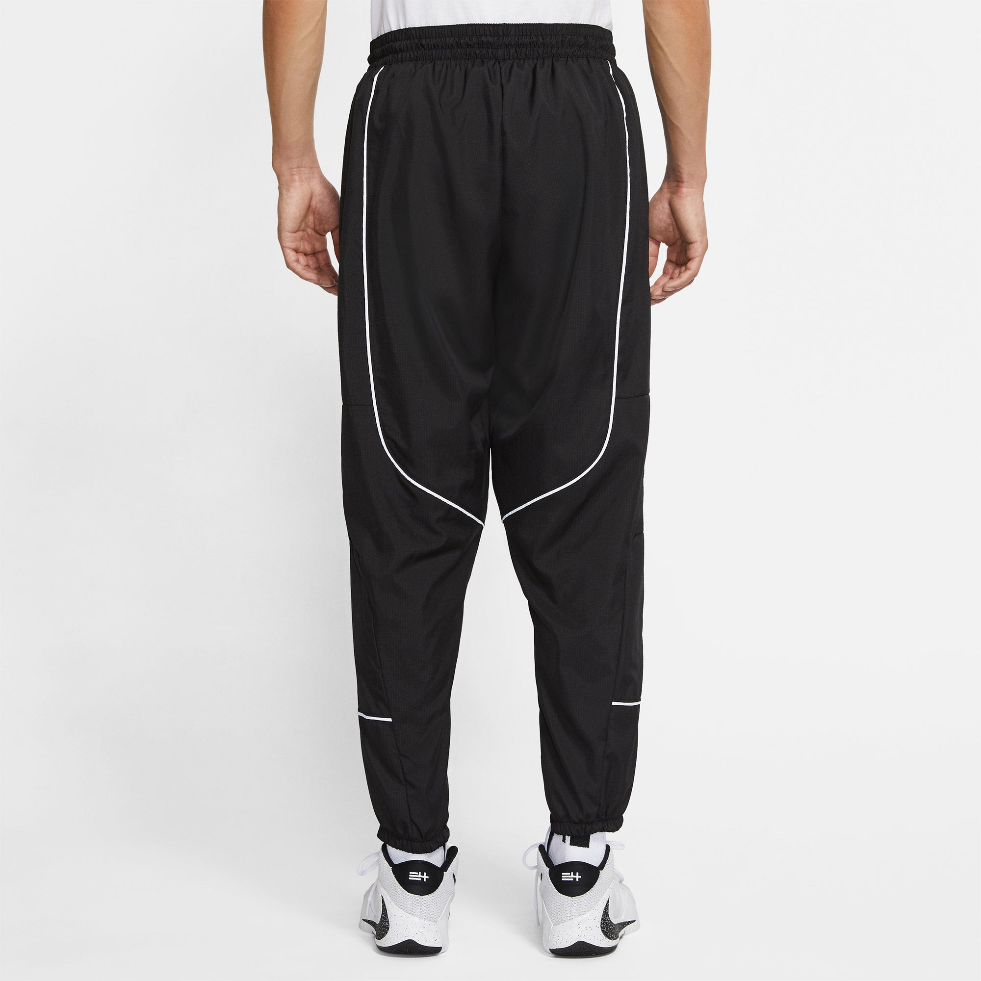 Men's Nike Throwback Casual Basketball Sports Bundle Feet Long Pants/Trousers Autumn Black CV1915-01 - 4