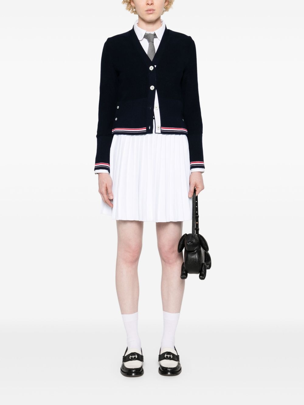 RWB-stripe cotton cardigan - 2