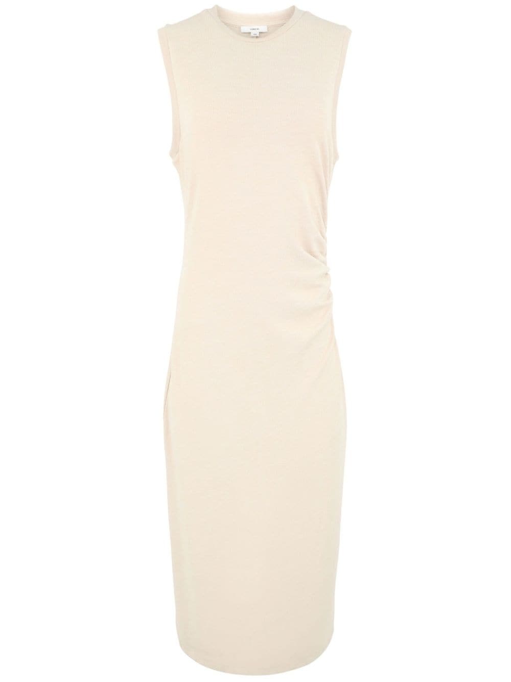 ruched sleeveless midi dress - 1