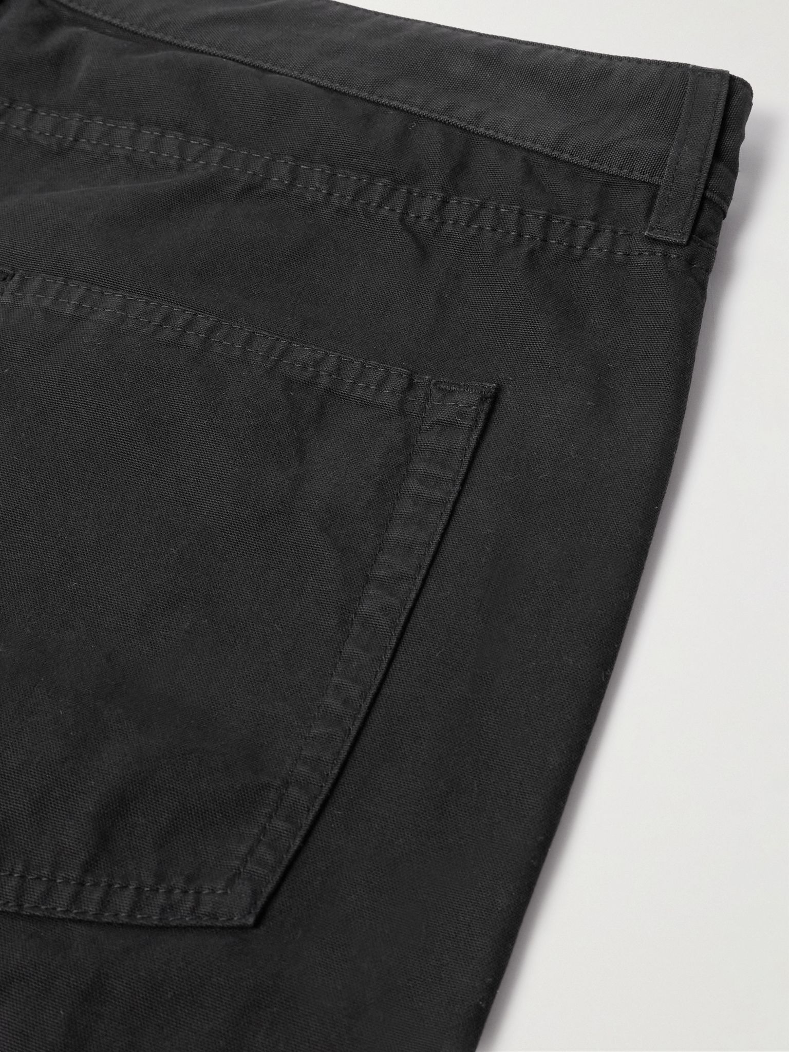 Straight-Leg Cotton-Canvas Trousers Black - 5