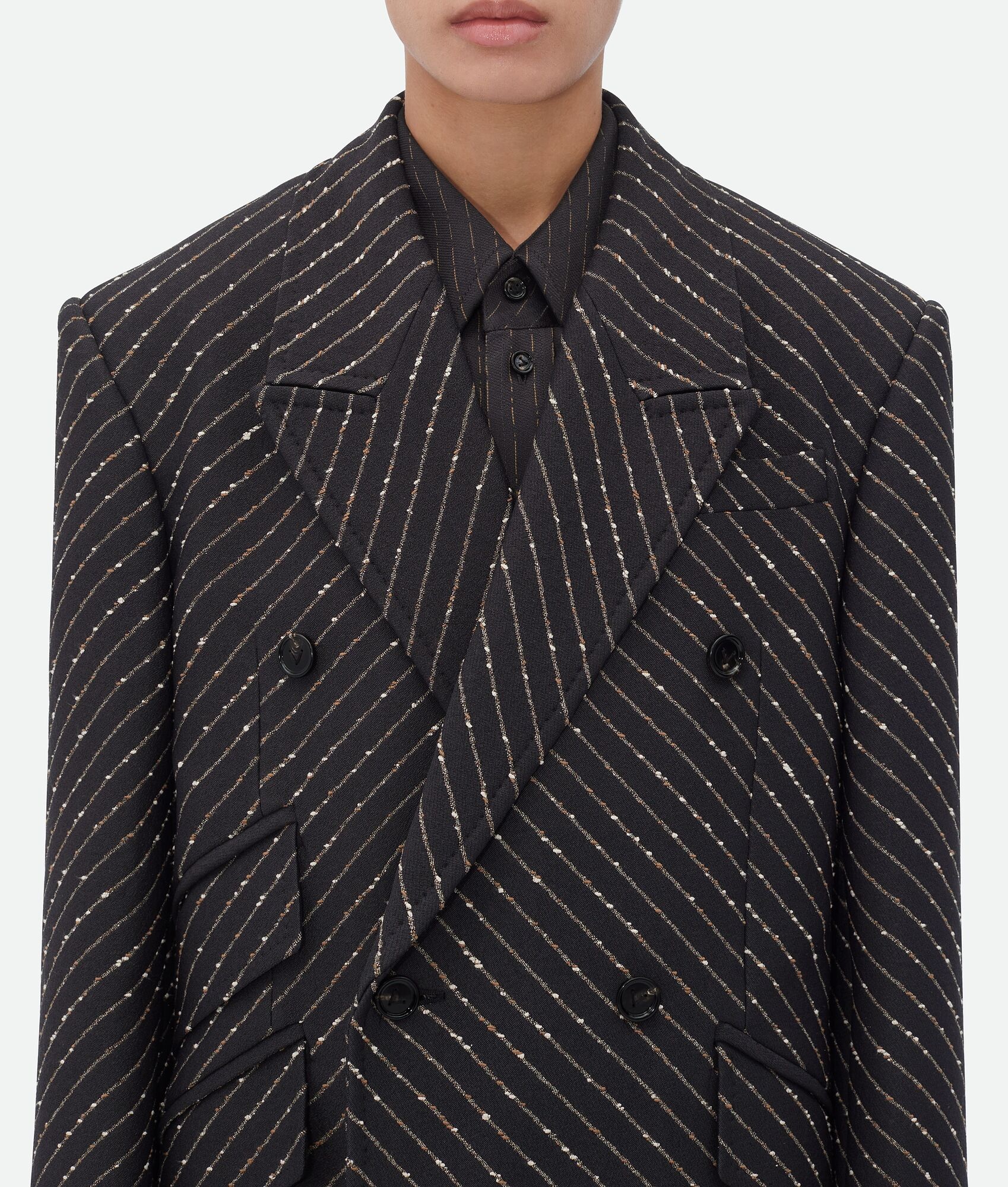 Diagonal Boucle Pinstripe Coat - 5