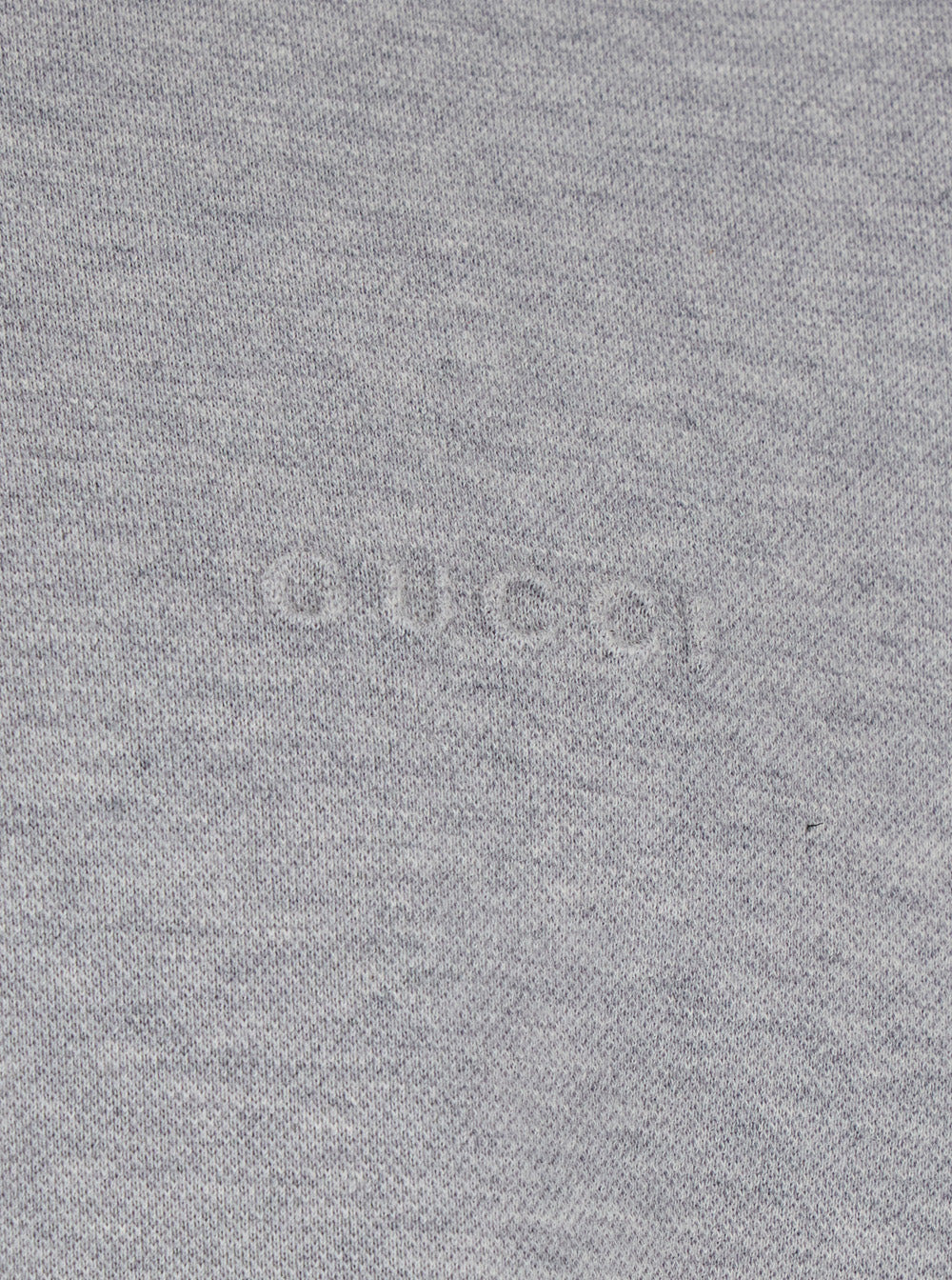 Gucci Men Grey Polo Shirt With Striped Collar And Tone-On-Tone Embroidered Logo On The Front In Cott - 3