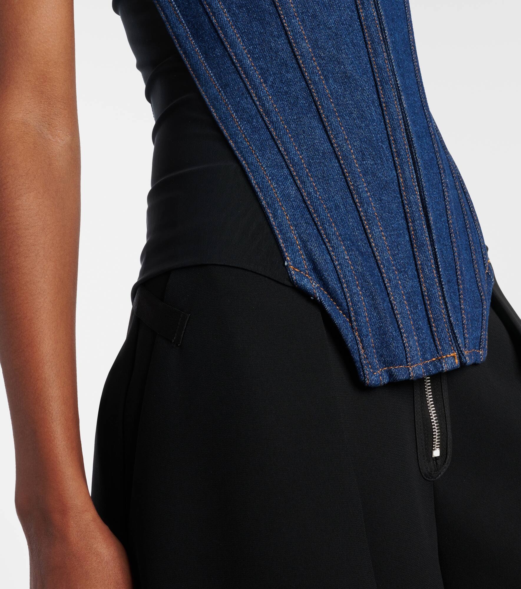 Paneled denim corset - 5