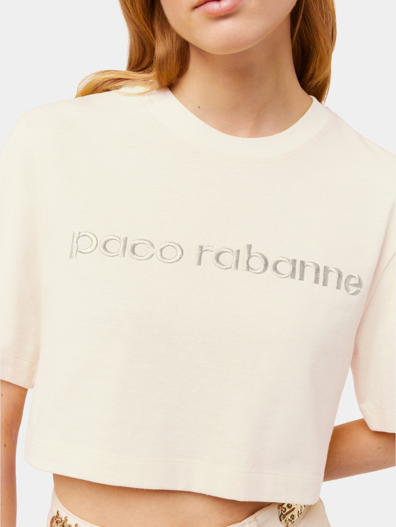 NUDE CROP TOP WITH LOGO 1
