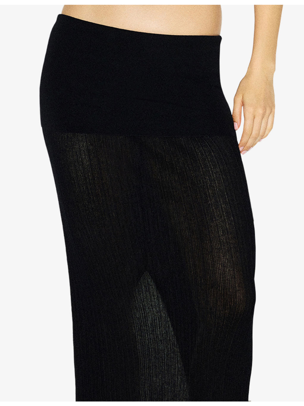 Foldover Sheer Knit Maxi Skirt - 3