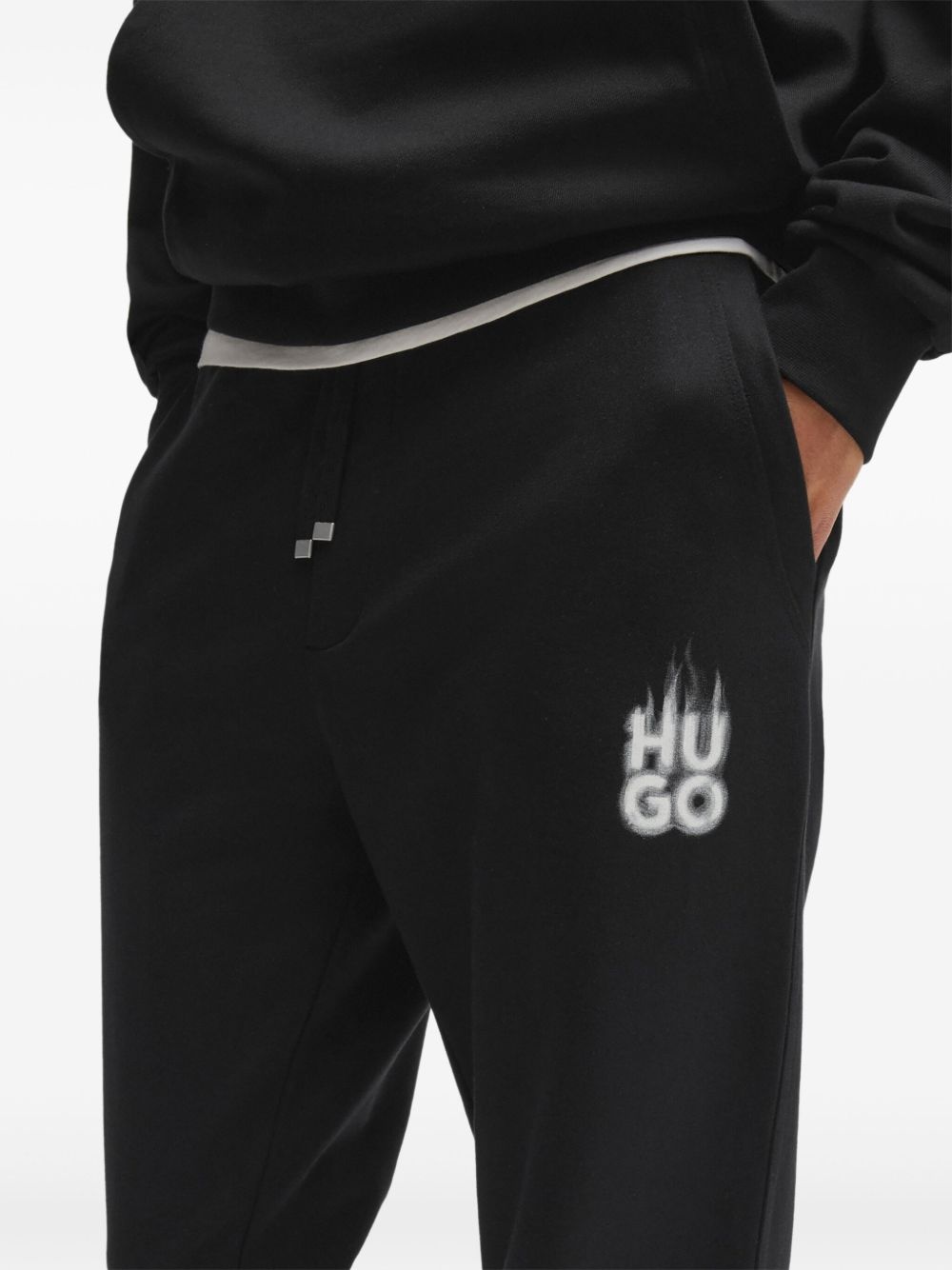 smoked-logo cotton track pants - 5